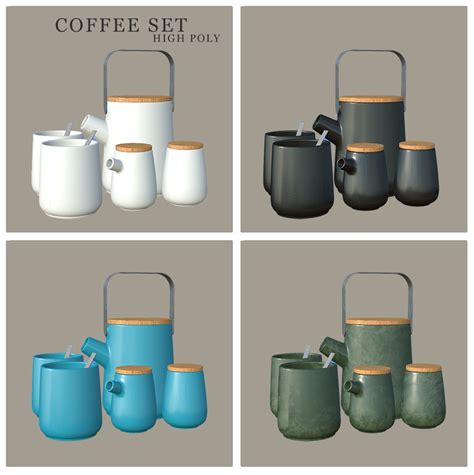 Coffee Set From Leo 4 Sims • Sims 4 Downloads