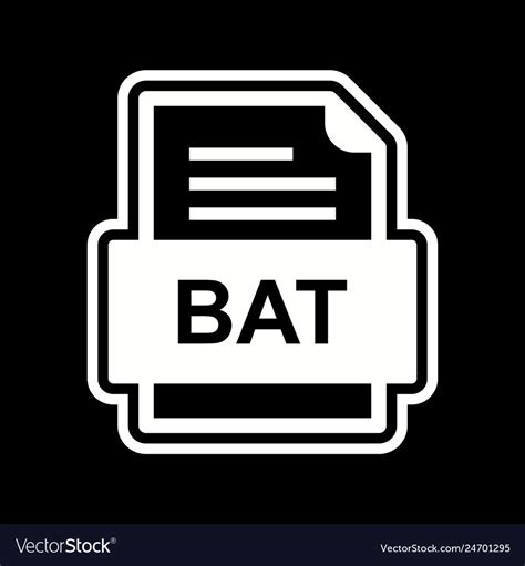 Bat File Document Icon Royalty Free Vector Image