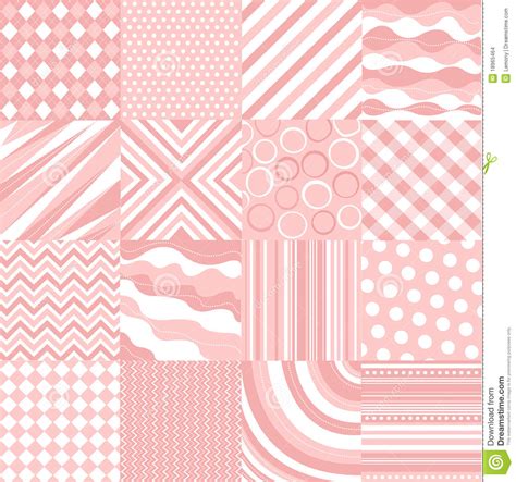 Seamless Pink Patterns With Fabric Texture Stock Vector Illustration