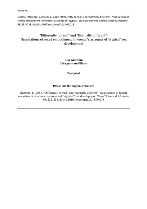 Pdf Differently Normal And Normally Different Negotiations Of