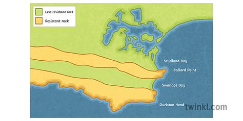 Discordant Coastline Geography Map Geology Yakafananage Coast Secondary