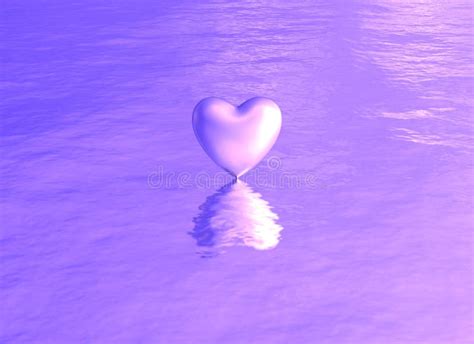 Purple Pink Heart On Water Reflection Stock Photo Image Of Expressive