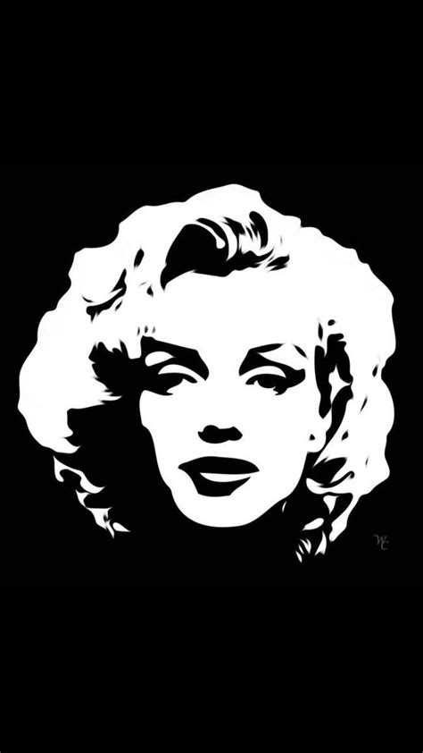 Actress Marilyn Monroe Silhouette Marilyn Monroe Portrait Vector Image