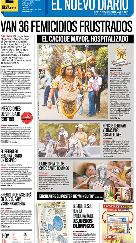 El Nuevo Diario Nicaragua Lunes 01 De Agosto De 2016 Infobae