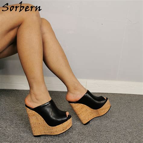 Sorbern Hot Wedge Mules Slipper Women Platform Comfortable