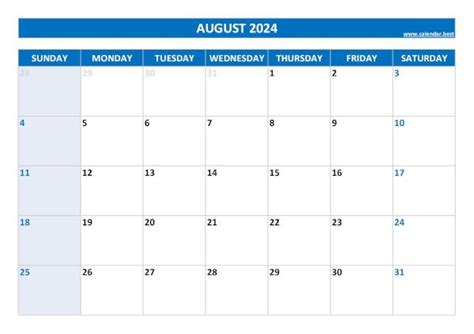 August 2024 Calendar Calendarbest