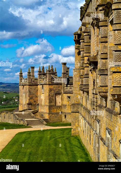The Walls Of Bolsover Castle In Derbyshire England Uk A Grade 1 Listed