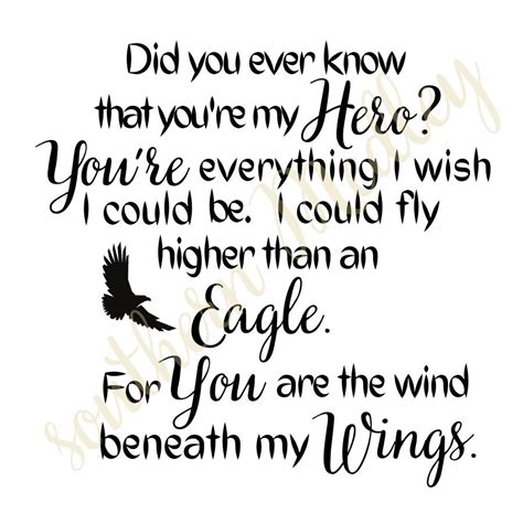 You Are The Wind Beneath My Wings Png Svg  Printable Etsy