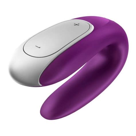 Satisfyer Double Fun Silicone Rechargeable Dual Vibrator With Remote Control Purple Sex Toys