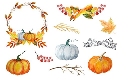 Autumn Clipart Watercolor By Annakristal Thehungryjpeg