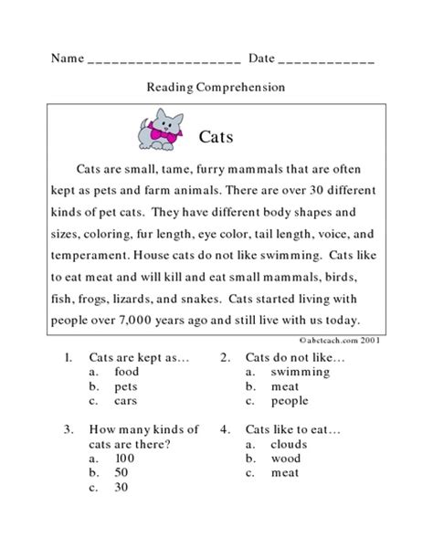 32 Grade 2 2nd Grade Reading Comprehension Worksheets Multiple Choice