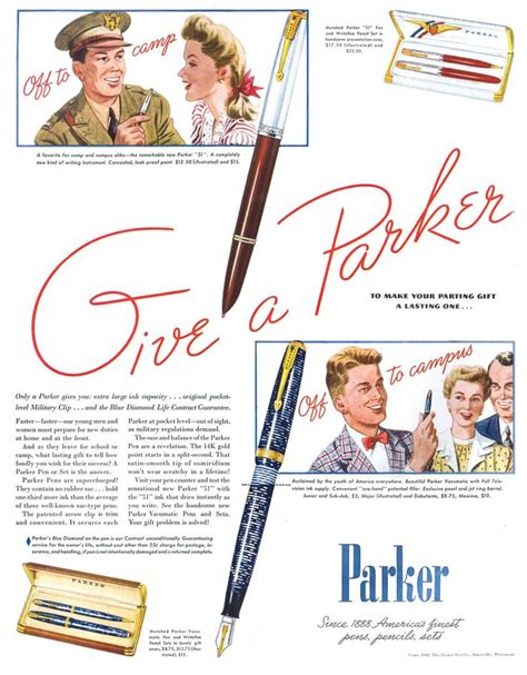 Parker Pens Ad 1942 Retro Ads Vintage Ads Vintage Pens