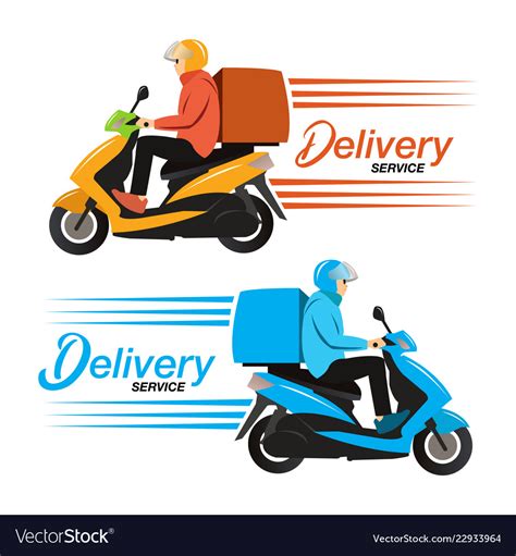Delivery Service Ride Scooter Motorcycle Vector Image On Vectorstock