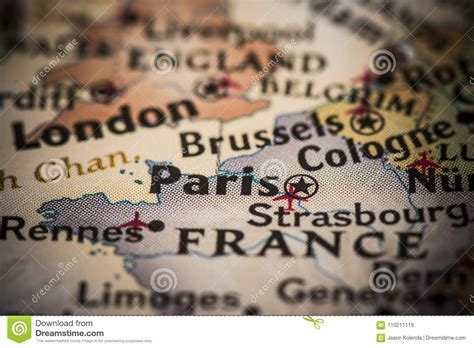 Paris On Map Stock Image Image Of Colorful Paris Geography 110211119