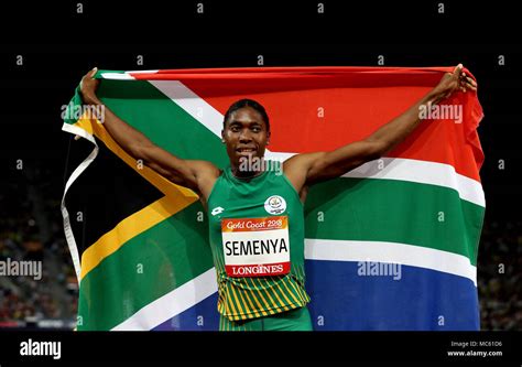 South Africas Caster Semenya Celebrates Winning The Womens 800m Final At The Carrara Stadium