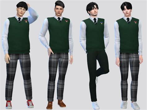 The Sims Resource Hyosan High Uniform Cheongsan The Sims Sims 4 Cas