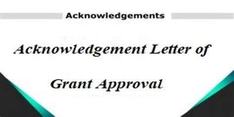 Acknowledgement Letter Of Grant Approval Qs Study