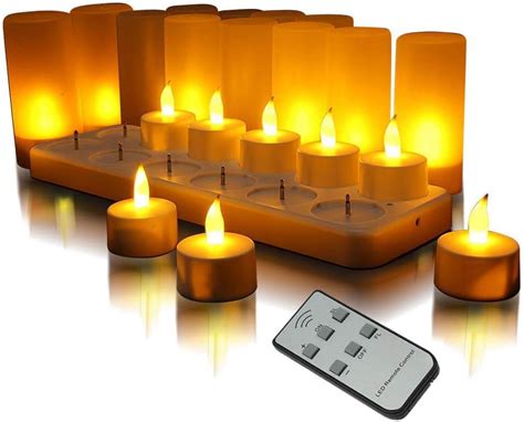 Qsportpeak 12 Led Velas Recargables Sin Llama Velas Centelleanteleds