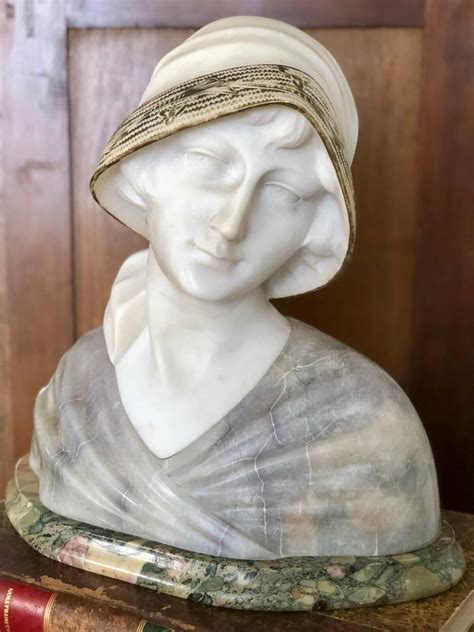 Art Deco Alabaster Bust Of A Young Woman European Antiques
