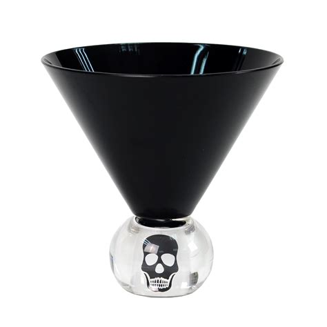 Essential Home Skull Melamine Martini Glass Black