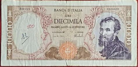 Italy 10000 Lire Michelangelo 1973 Banknote 2499 Picclick