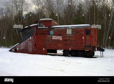 Antique Old Wooden Railway Snow Plow Stock Photo Alamy