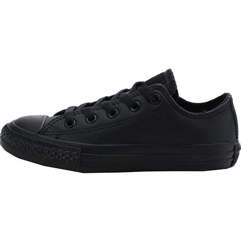 Converse Chuck Taylor All Star Ox Black Leather Trainers Shoes Awesome Shoes