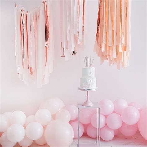 Blush And Rose Gold Streamers Backdrop Streamer Curtain Etsy Uk