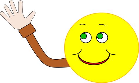 Clipart Happy Smiley Waving