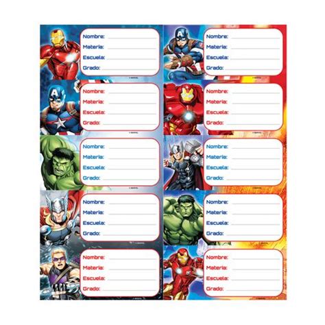 Etiquetas Escolares Avengers 20pzÚtiles Escolaresofficemax Kiosko