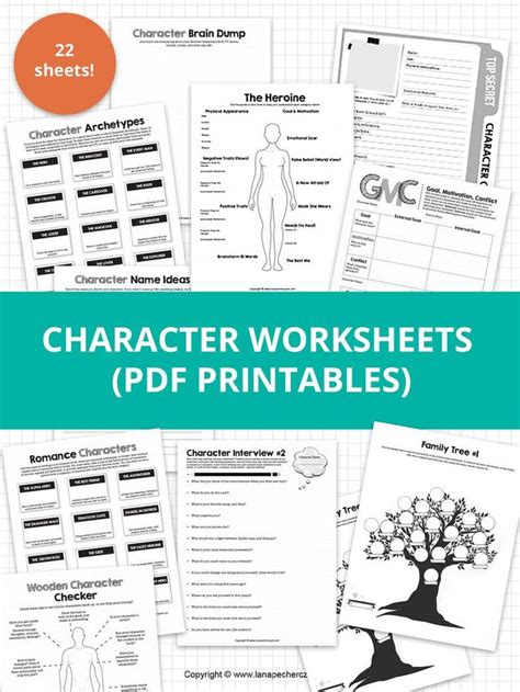 Novel Character Sheet Template Printable Word Searches