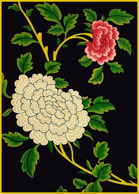 Antique French Chinoiserie Wallpaper Pink And Whites Peonies Etsy