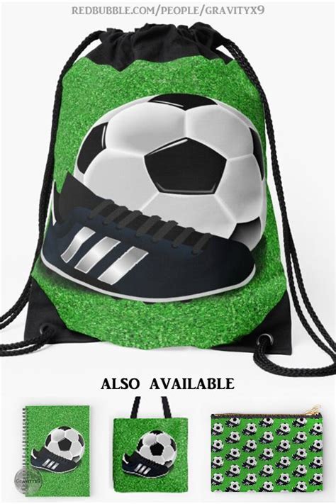 Soccer Cleat And Soccer Ball Drawstring Bag By Gravityx9 Soccer