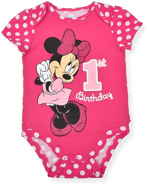 Disney Disney Baby Girls Minnie Mouse Short Sleeve First Birthday