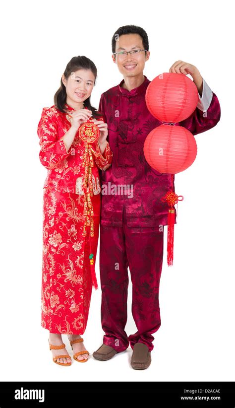 Asian Couple Celebrating Chinese New Year Stock Photo Alamy