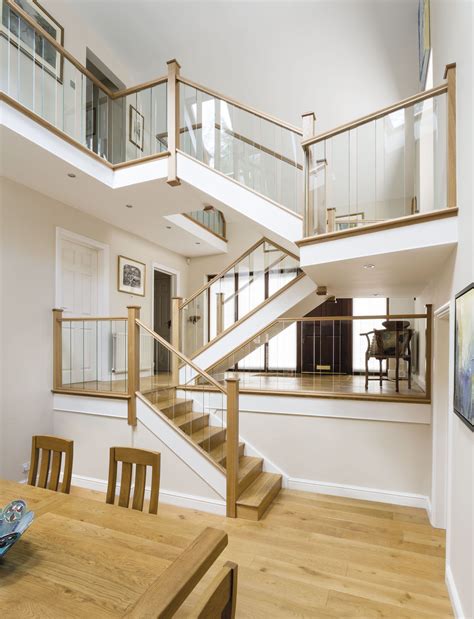 Oak Staircase With Glass Spindles Neville Johnson Glass Stairs