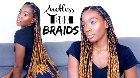 HOW TO DIY Knotless Box Braids tutorial Comment se tresser seule à la maison YouTube