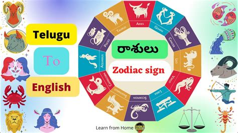12 Zodiac Signs Names In Telugu And English రాశుల పేర్లు Youtube