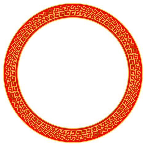 chinese style circle round frame red gold vector art frame chinese circle chinese circles