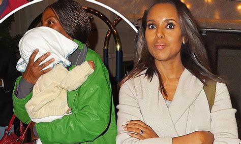 Kerry Washington Lets Nanny Carry Daughter Isabelle As They Leave Ritz