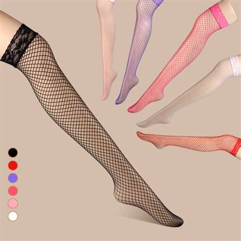 Sexy Women Stockings Mesh Sheer Lace Thigh High Hold Ups Floral Fishnet