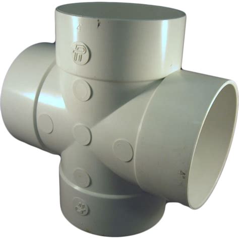 Home depot and lowes sells most sizes for under three dollars a foot. 4 Inch PVC Sewer & Drain Tee Cross Fitting | PlumbersStock