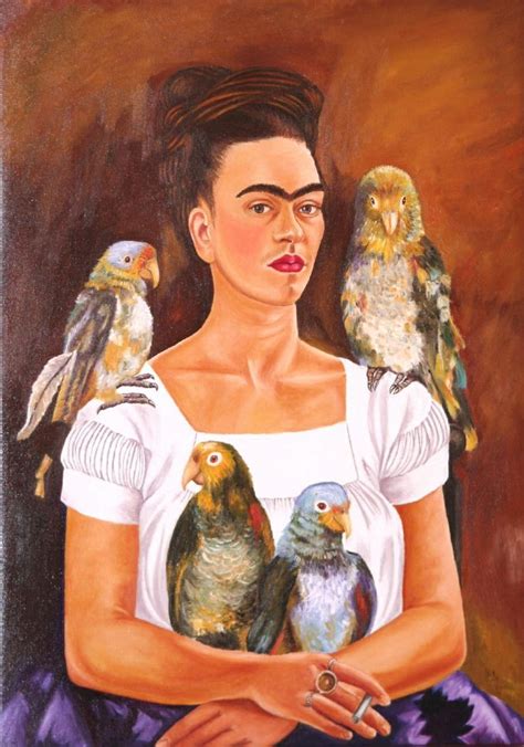 Frida Kahlo Me And My Parrots Oil On Canvas X Cm Collection Mr Mrs Harold H