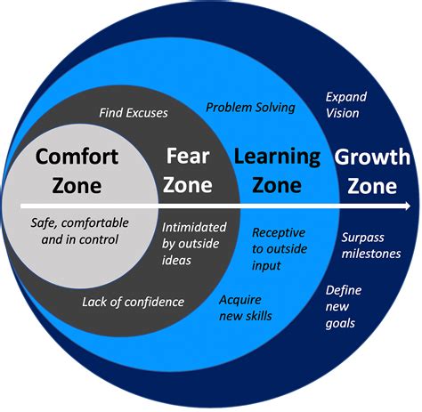 Comfort Zone Fear Zone Learning Zone Growth Zone