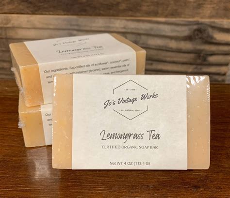 Lemongrass Tea Natural Organic Bar Soap Washes Off Clean Etsy