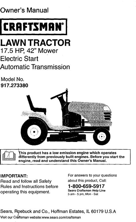 Craftsman Riding Lawn Mower Manual Lt2000