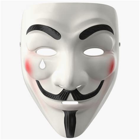 Anonymous Mask With Teardrop 3d Model 29 3ds Blend C4d Fbx Max