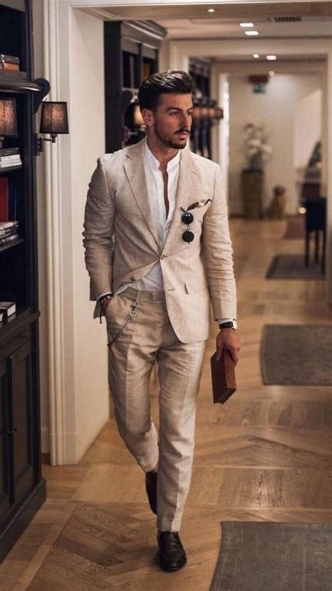 Men Linen Suits Beige Piece Linen Beach Wedding Suit Groom Etsy Hong Kong