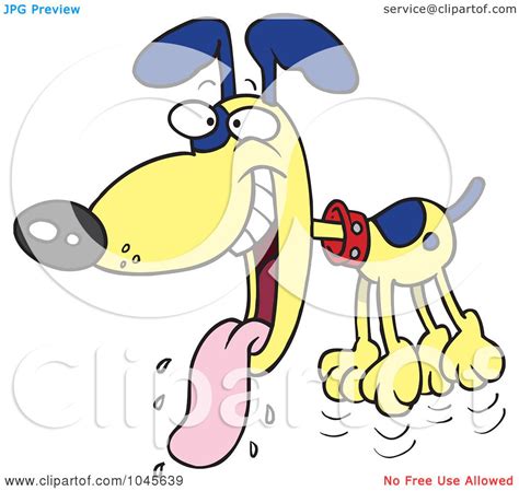 Royalty Free Rf Clip Art Illustration Of A Cartoon Drooling Hyper Dog
