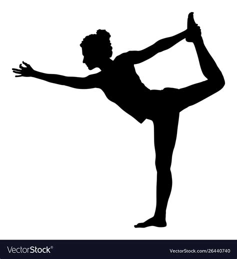 Woman Exercises Yoga Yoga Pose Silhouette Vector Image